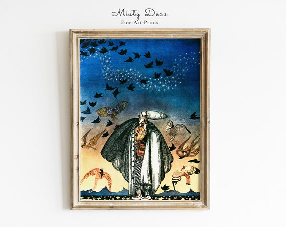 Enchanting Fairytale Vintage Art By Kay Nielsen Wall In Blue Colors Tones The Golden Age Of Illustration Famous Illustrations