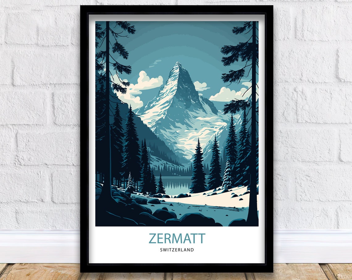 Zermatt Travel Print Switzerland Switzerland Poster Zermatt Poster Travel Poster Zermatt Print Switzerland Print Wall Art Zermatt