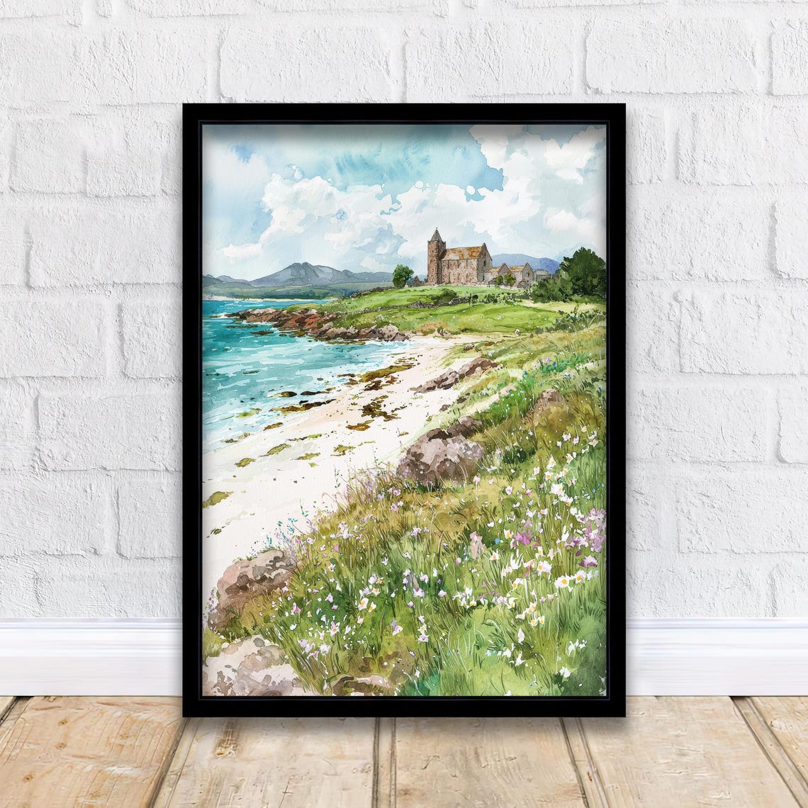 Isle Of Iona Watercolor Art Print, Scottish Island