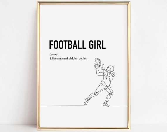American Football Gift Football Lover Gift Football Girl Poster Football Team Gifts Teenage Girl College Room Decor Art