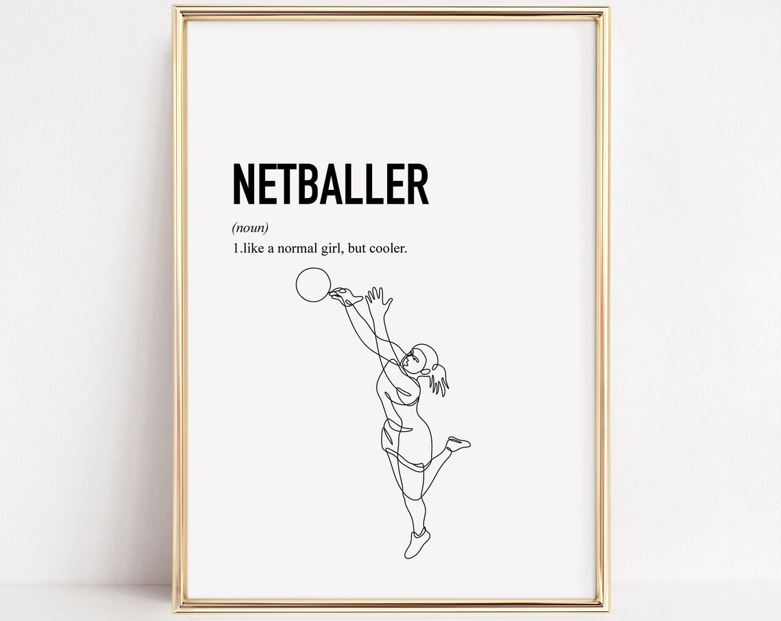 Netballer Print, Netball Team Gift Poster