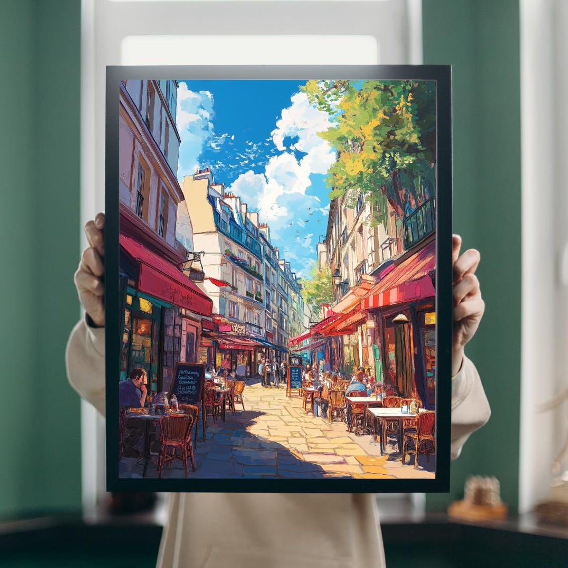 Paris Travel Poster Travel Wall Art Paris City Scape Print Street Art Travel Print Anime Inspired Art Art Gift Idea - Image 5