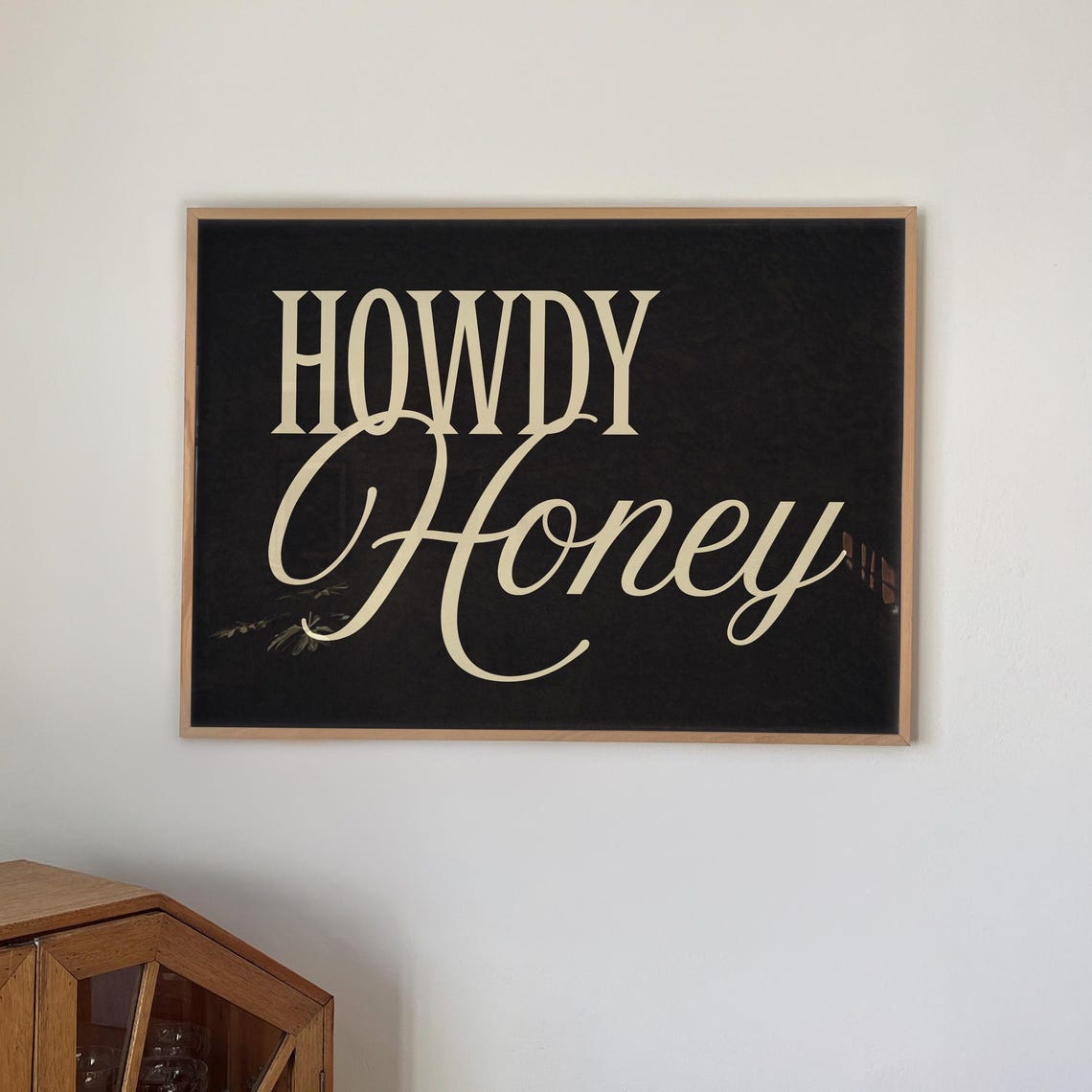 Howdy Honey Western Typography Neutral Entryway Decor Wall Art