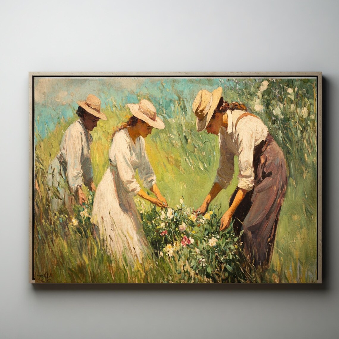 Flowers In The Field Vintage Art Print