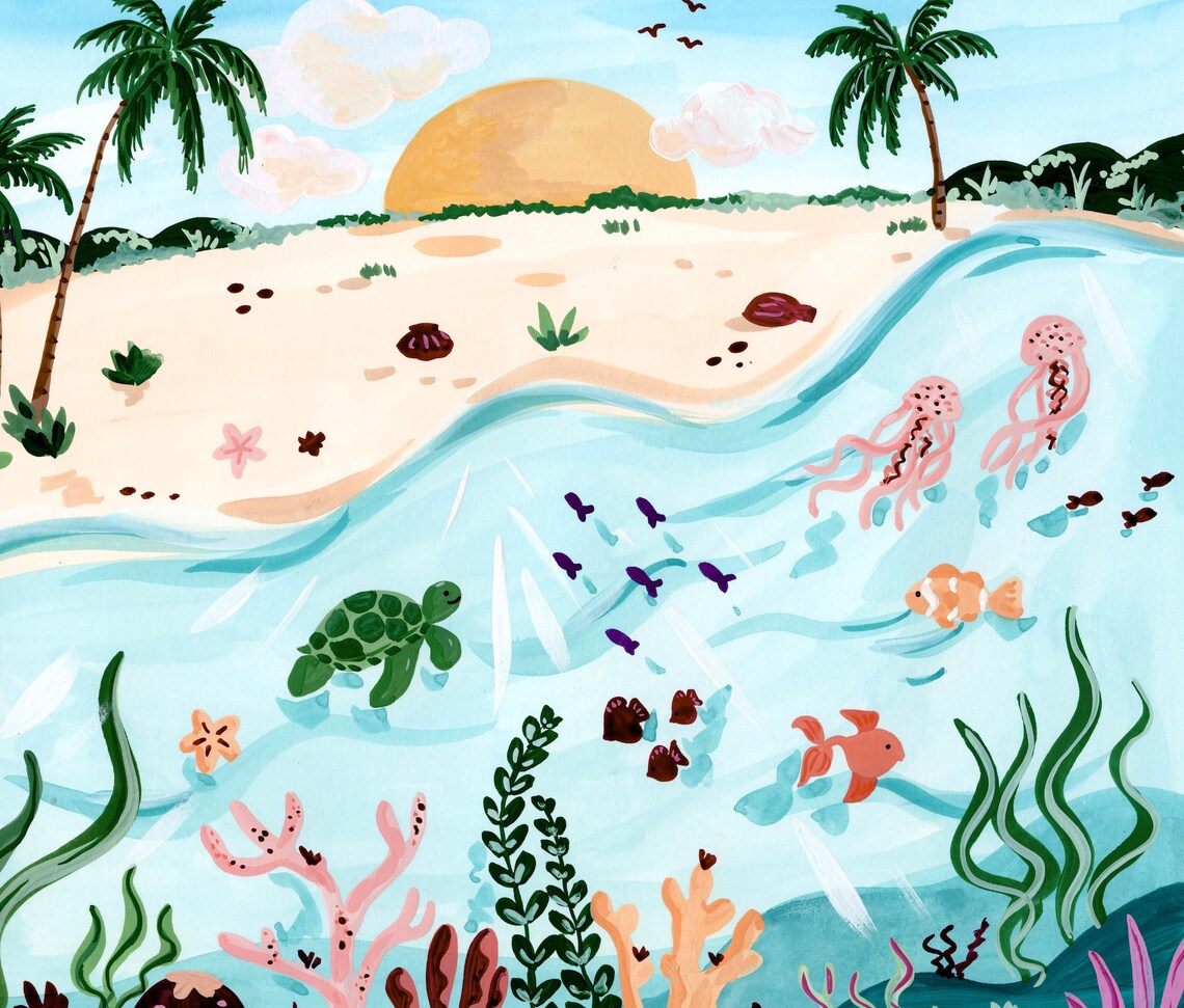 Underwater Ocean Wall Art, Tropical Beach Art Print - Image 4