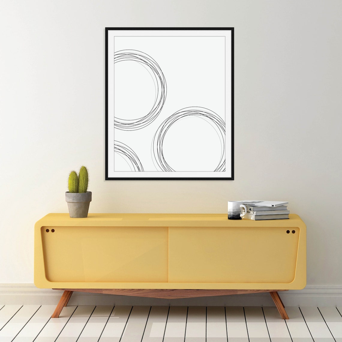 Abstract Circles Line Art Minimalist Modern Geometric Poster - Image 2