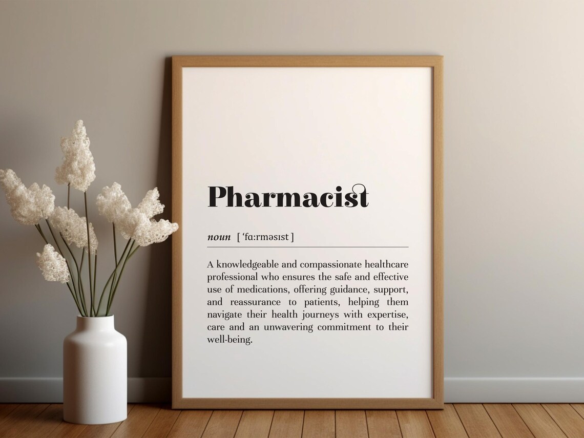 Pharmacist Dictionary Definition Healthcare Appreciation Gift Poster