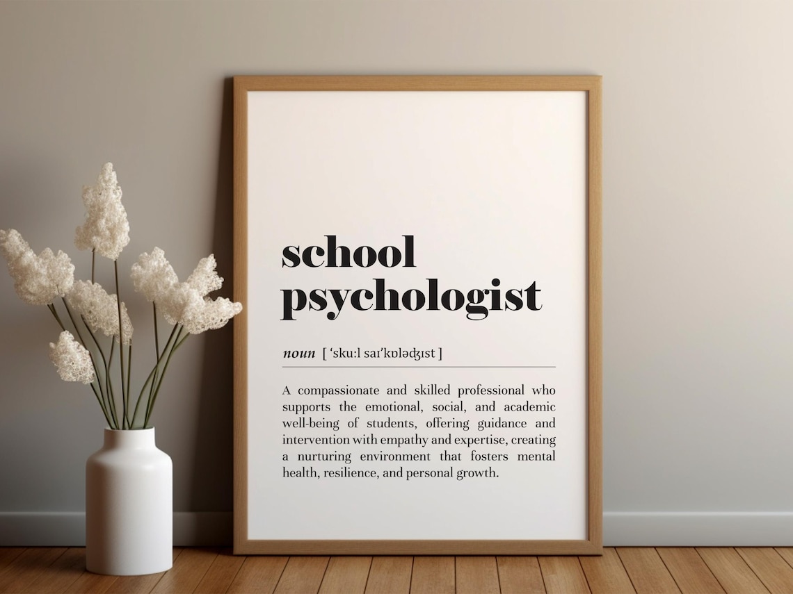School Psychologist Definition Art Print, Office Decor