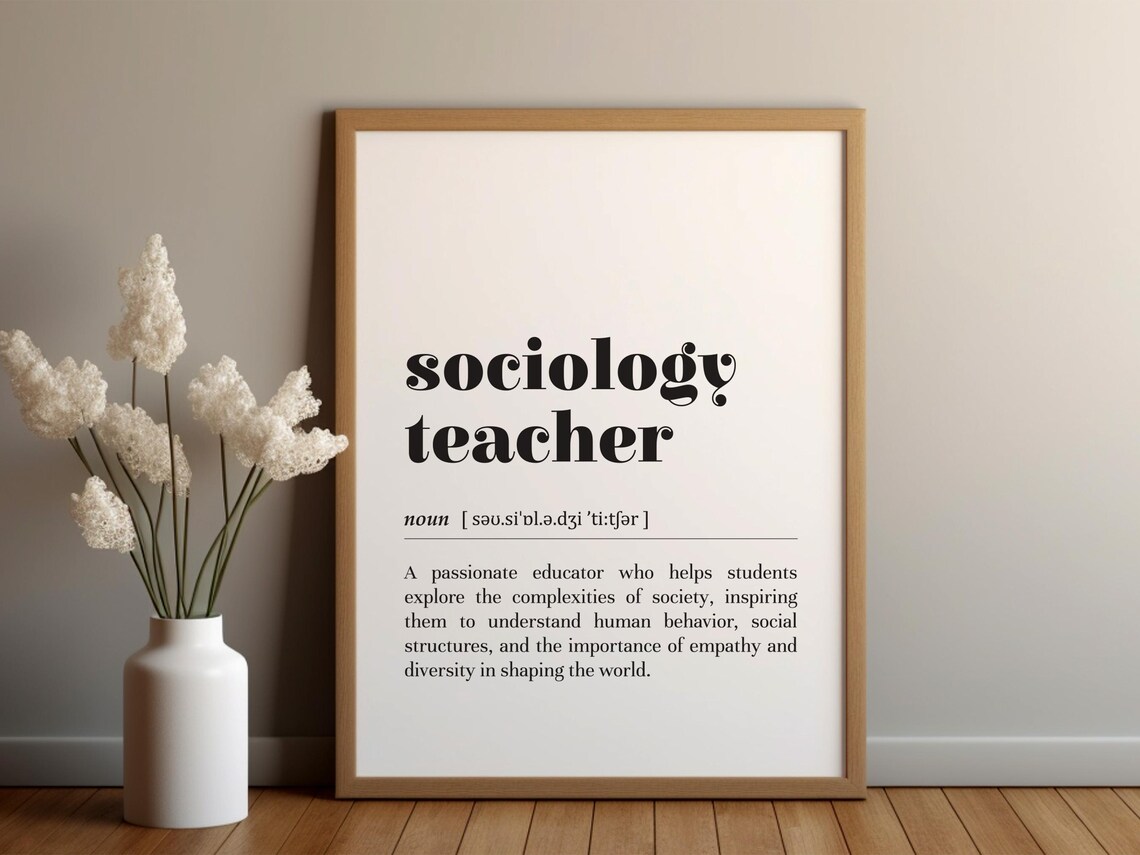 Sociology Teacher Definition Typography Poster