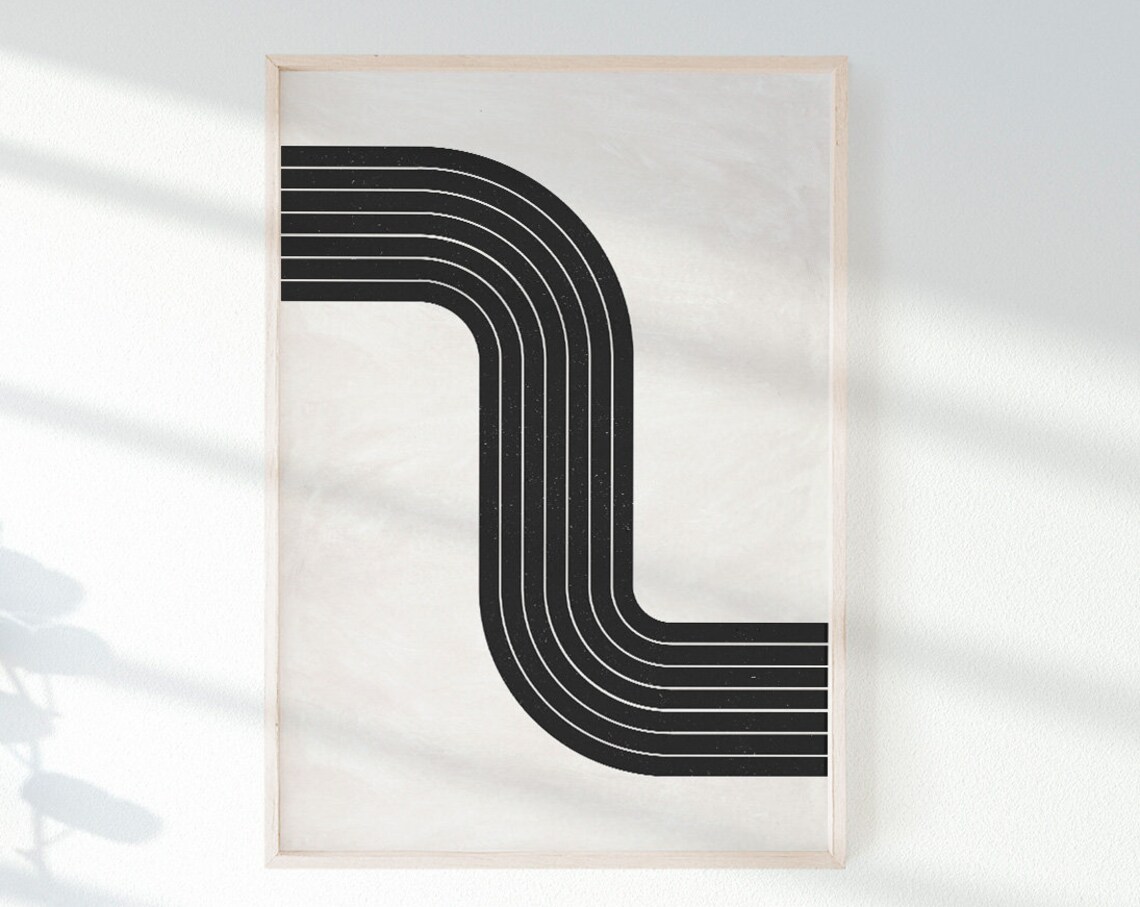 Modern Mid-Century Art Print, Boho Bedroom Decor