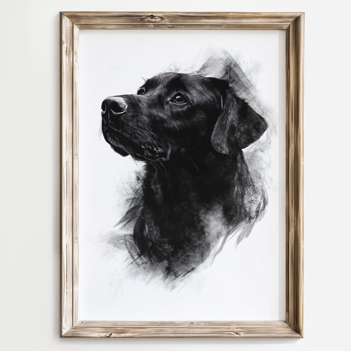Black Labrador Sketch Bold Monochrome Noble Pet Portrait Poster - Image 2