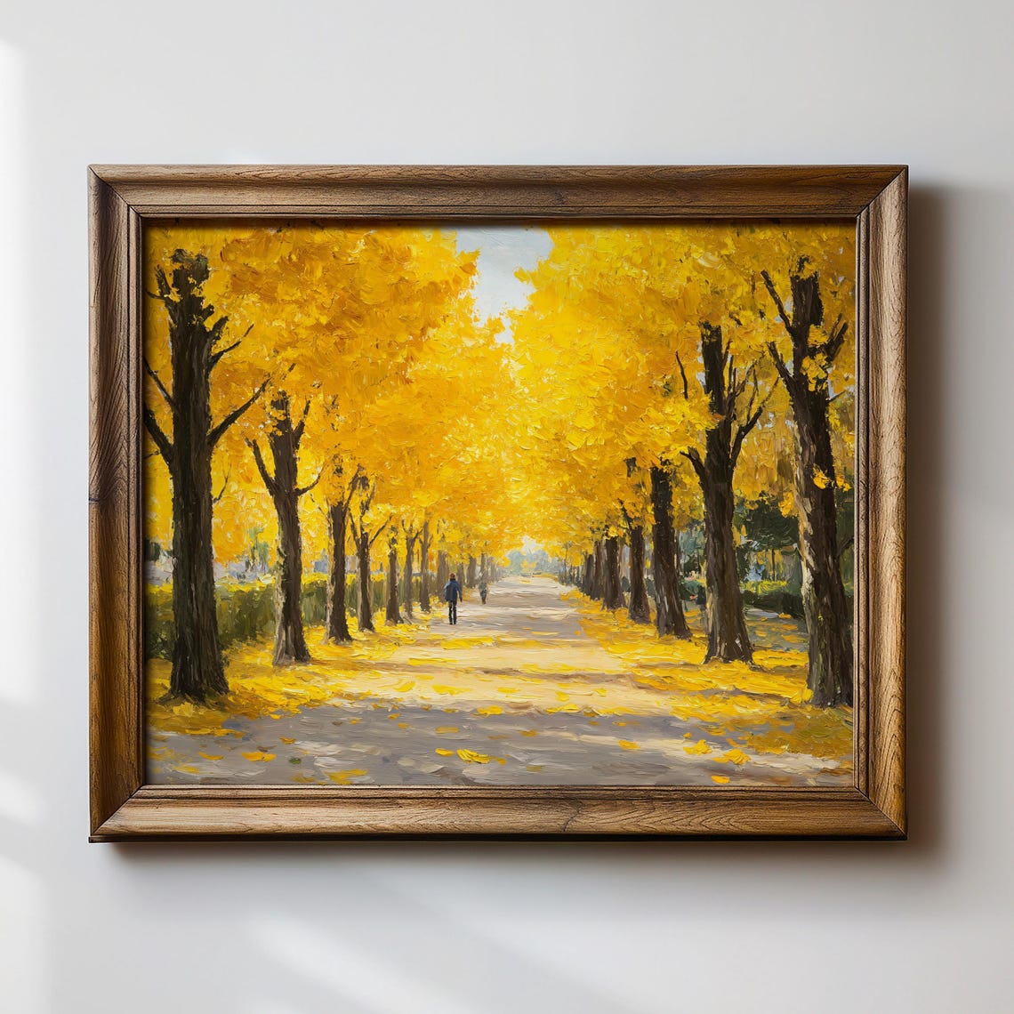 Golden Autumn Tree Tunnel Path Glowing Fall Landscape Poster - Image 3