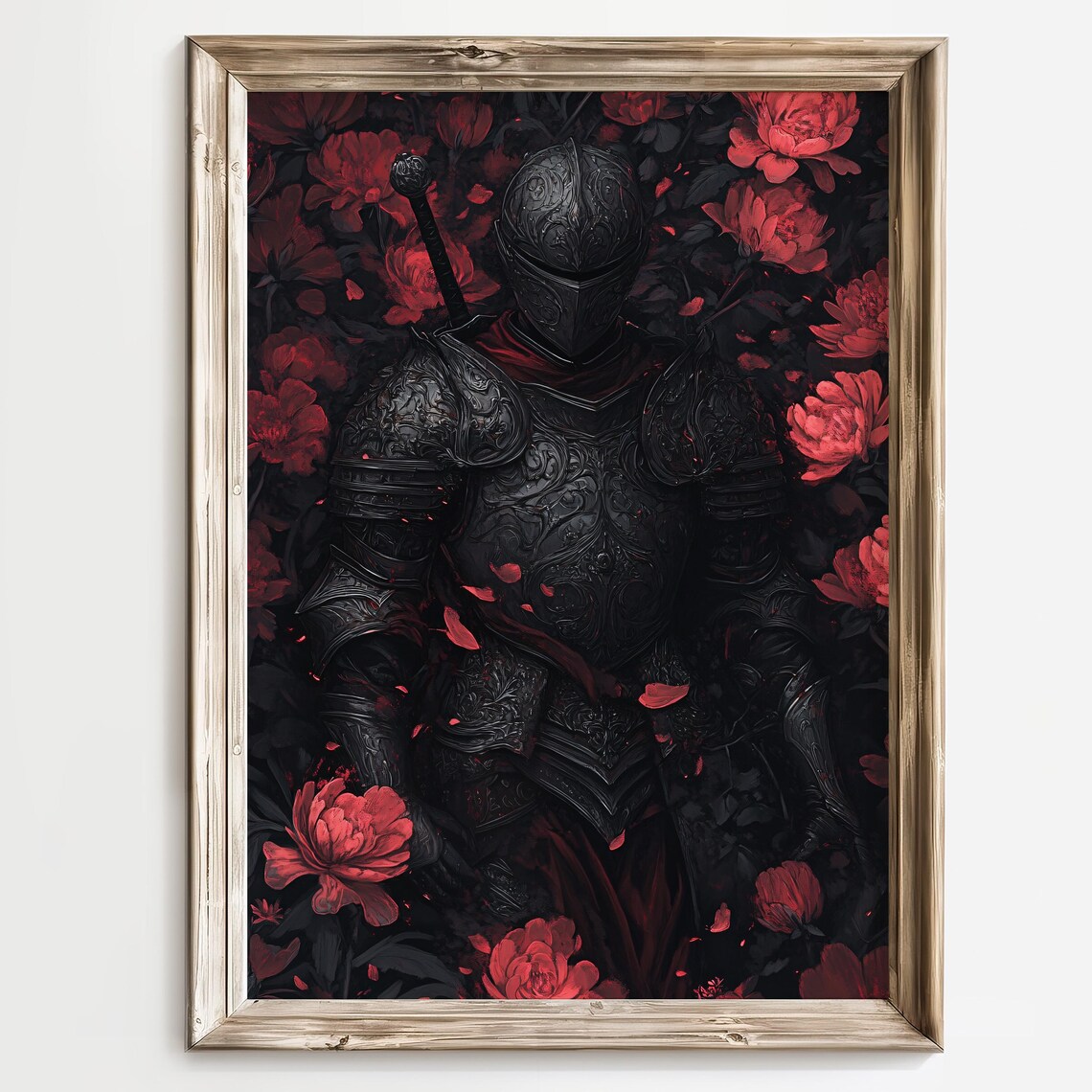 Dark Knight Gothic Medieval Warrior Art Print - Image 2