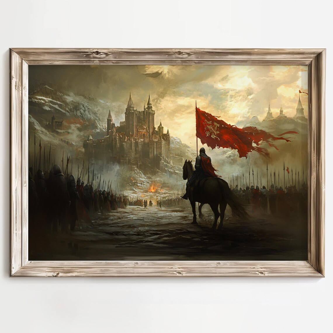 Medieval Battle Fantasy Knight Castle Art Print - Image 3