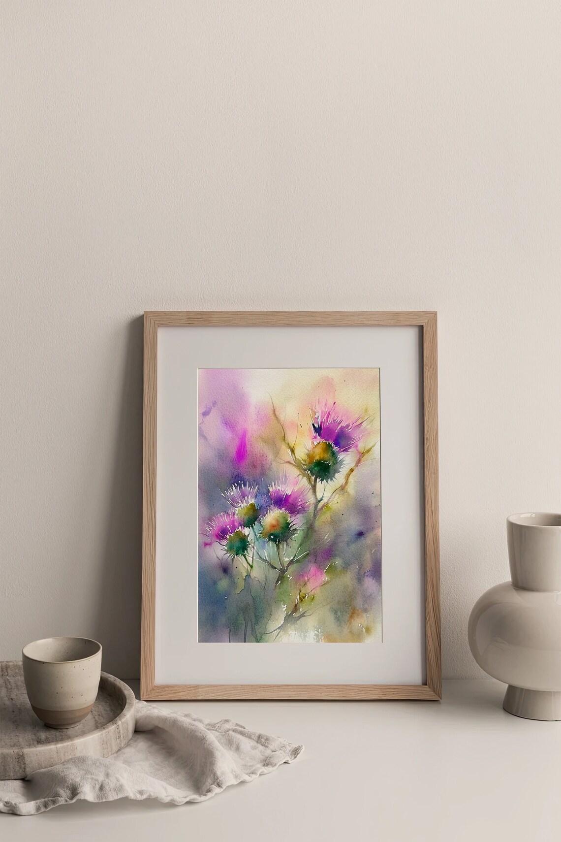 Thistle Flowers Watercolor Art Print, Scotland Wildflowers - Image 3
