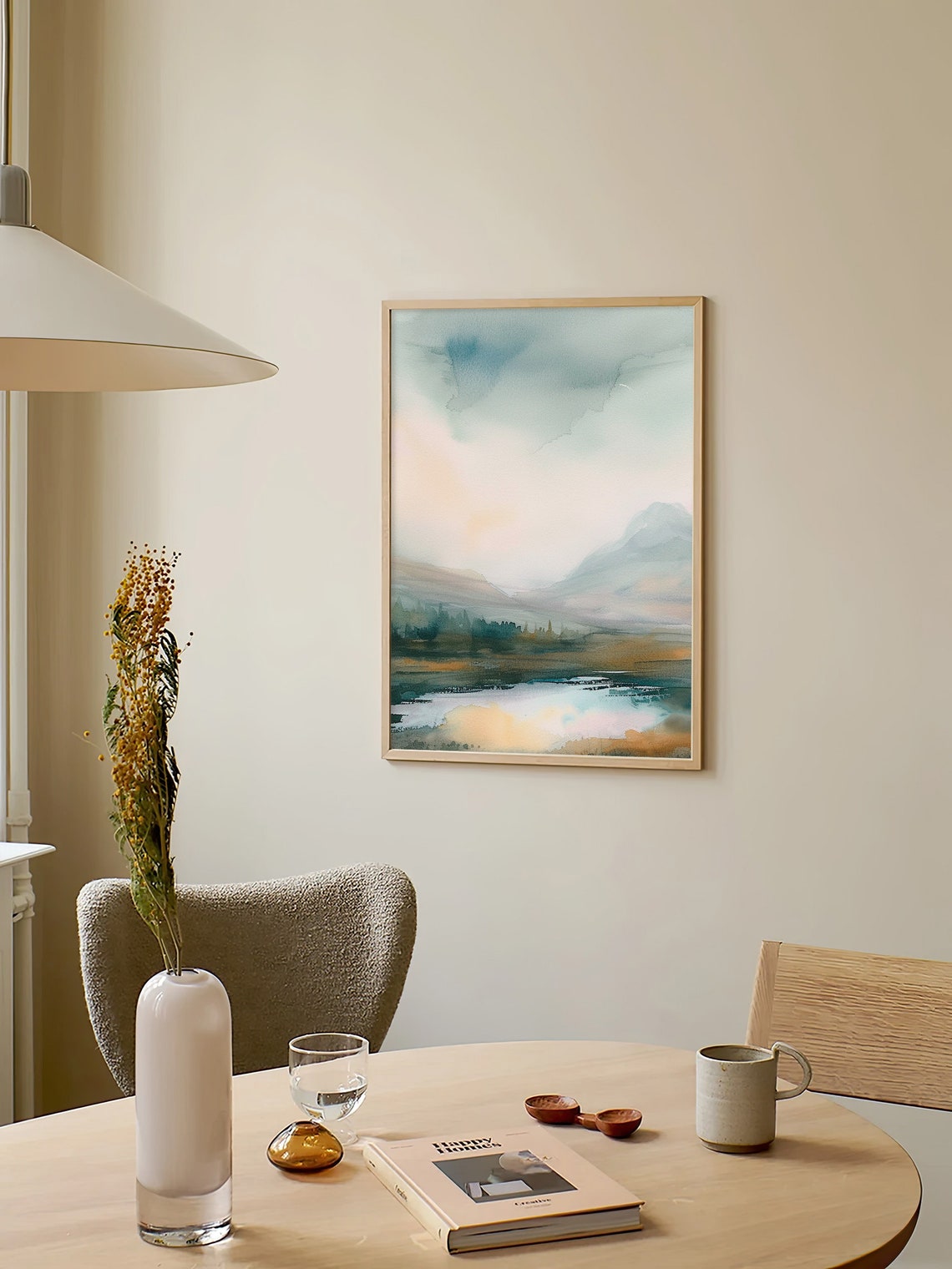 Dingle Peninsula Watercolor Misty Mountain Lake Ireland Poster - Image 2