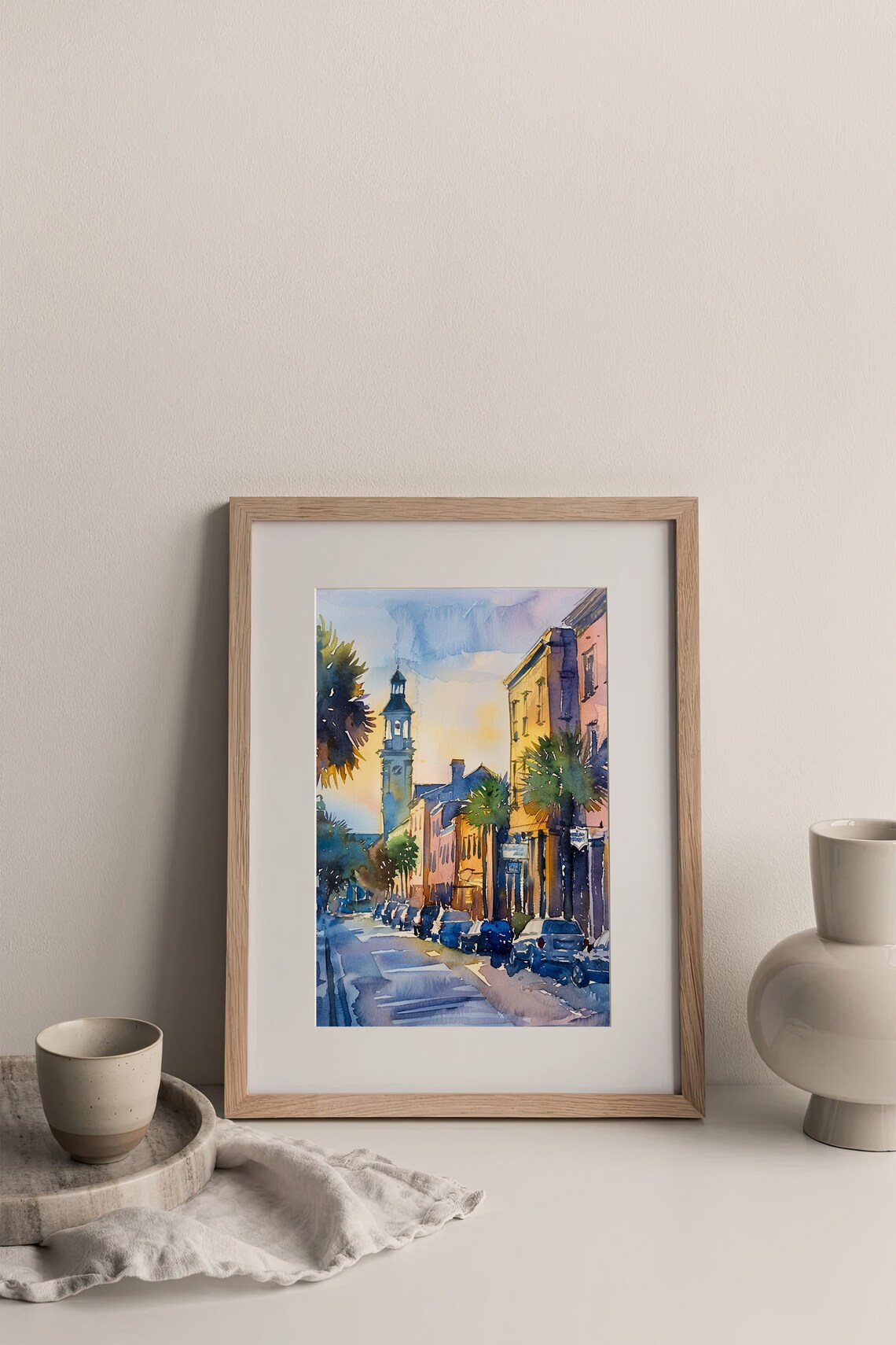 Charleston Cityscape Watercolor Art Print, South Carolina - Image 3