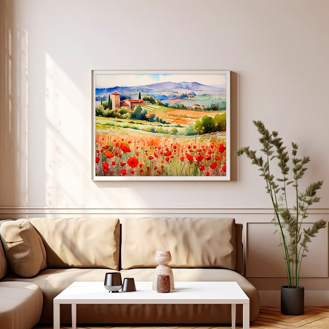 Italian Countryside Watercolor Art Print, Tuscany - Image 3