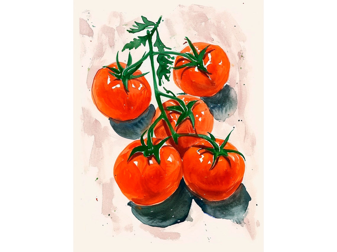 Tomato Art Print Food Artwork Kitchen Wall Art Poster By Feelingprints