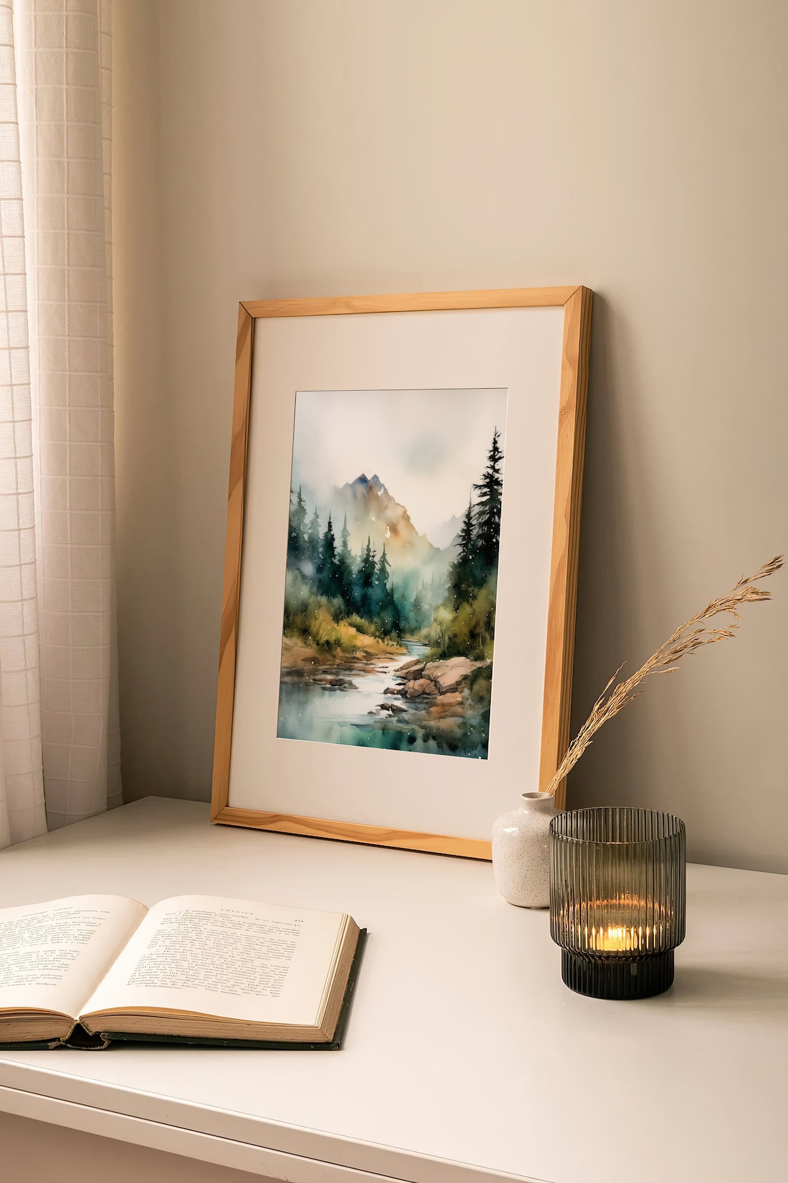 North Cascades Watercolor Art Print, Washington Landscape - Image 2