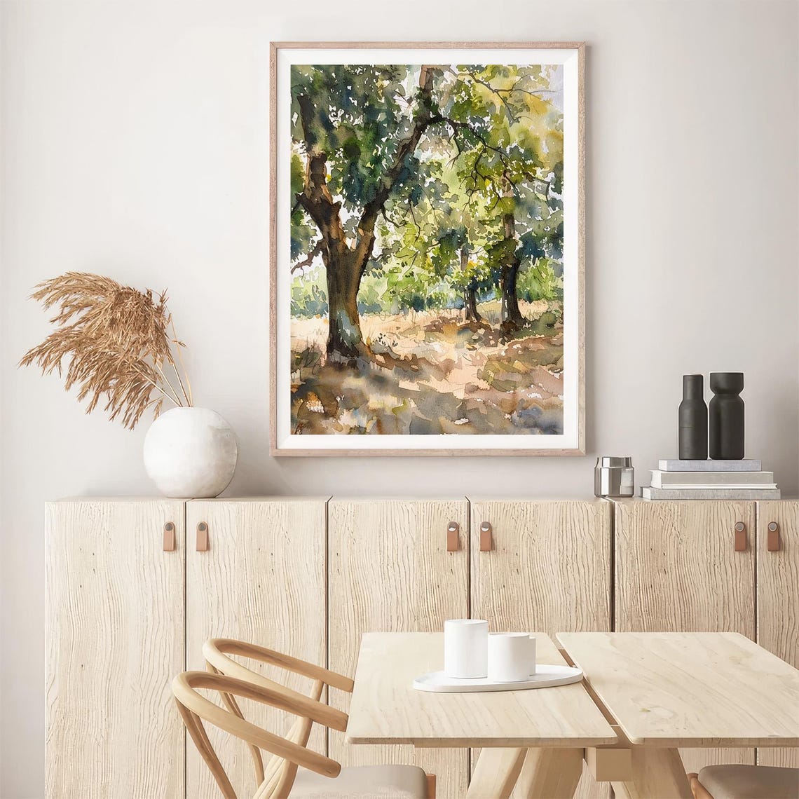Oak Grove Dappled Sunlight Watercolor Southern Trees Scene Poster - Image 5