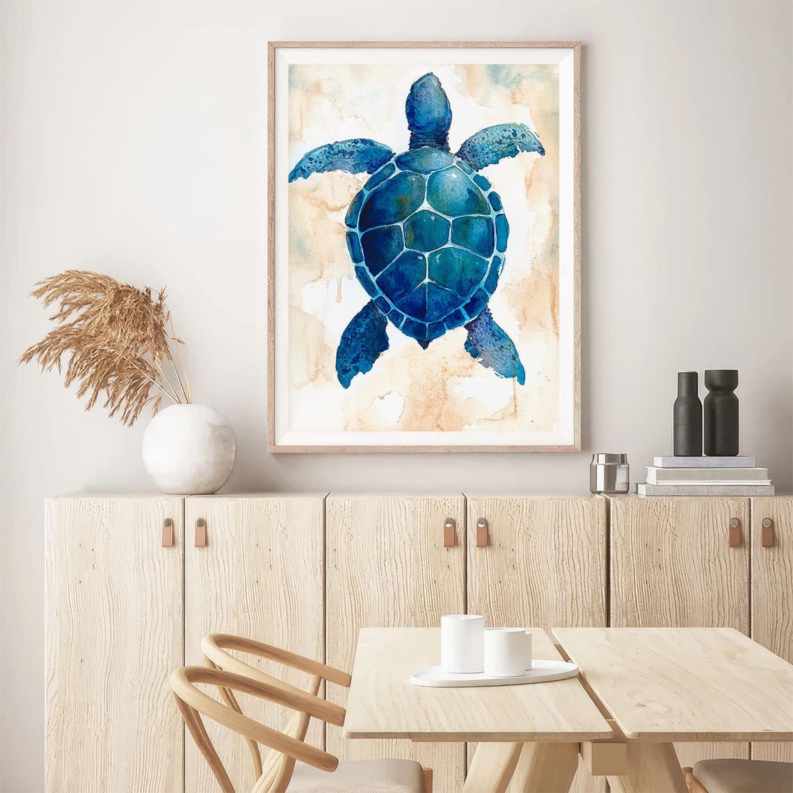 Sea Turtle Watercolor Blue Ocean Wildlife Large Wall Decor Art Poster - Image 5
