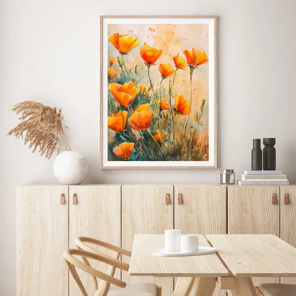 California Poppy Flowers Watercolor Art Print - Image 5