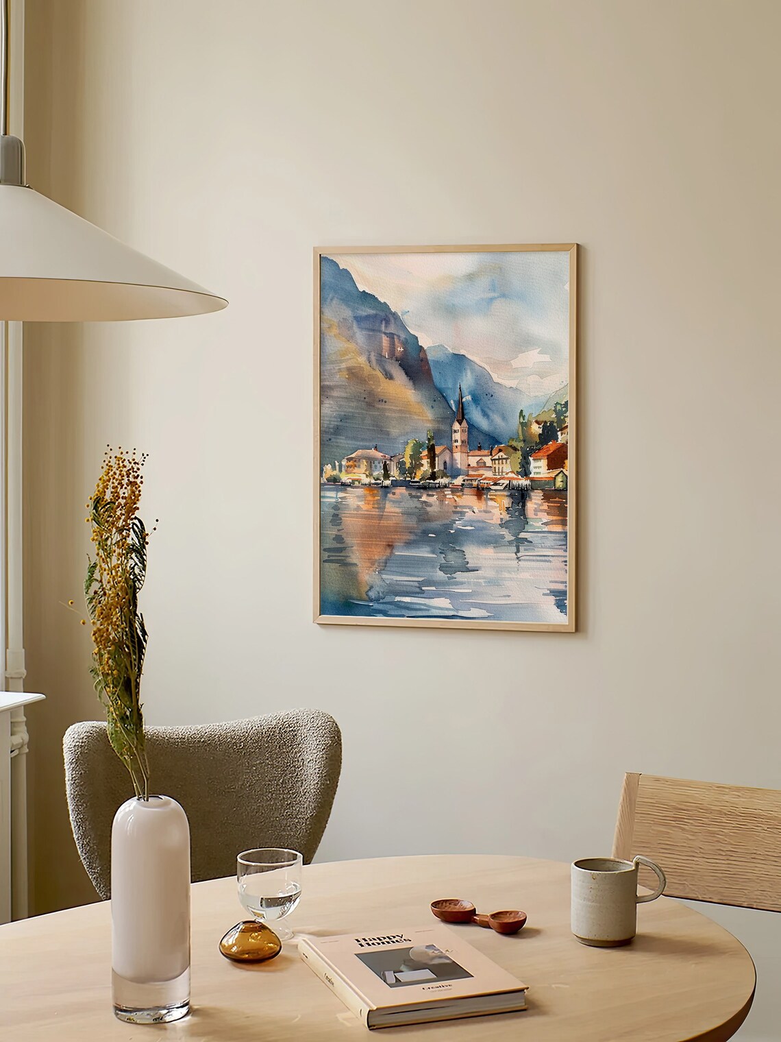 Lake Como Watercolor Art Print, Italy Travel Poster - Image 2