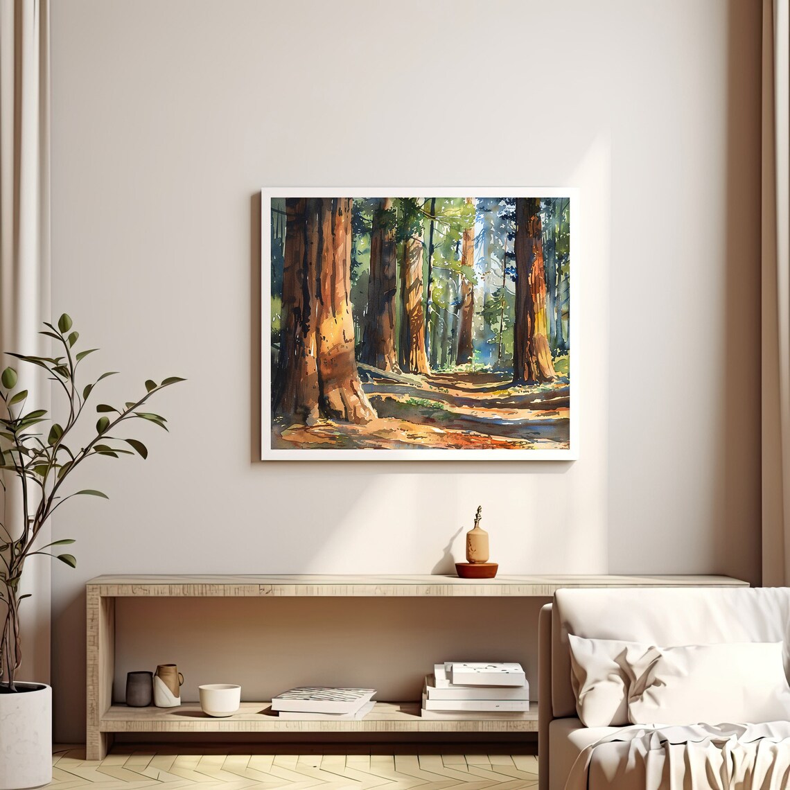 Sequoia National Park Watercolor Art Print, California - Image 3