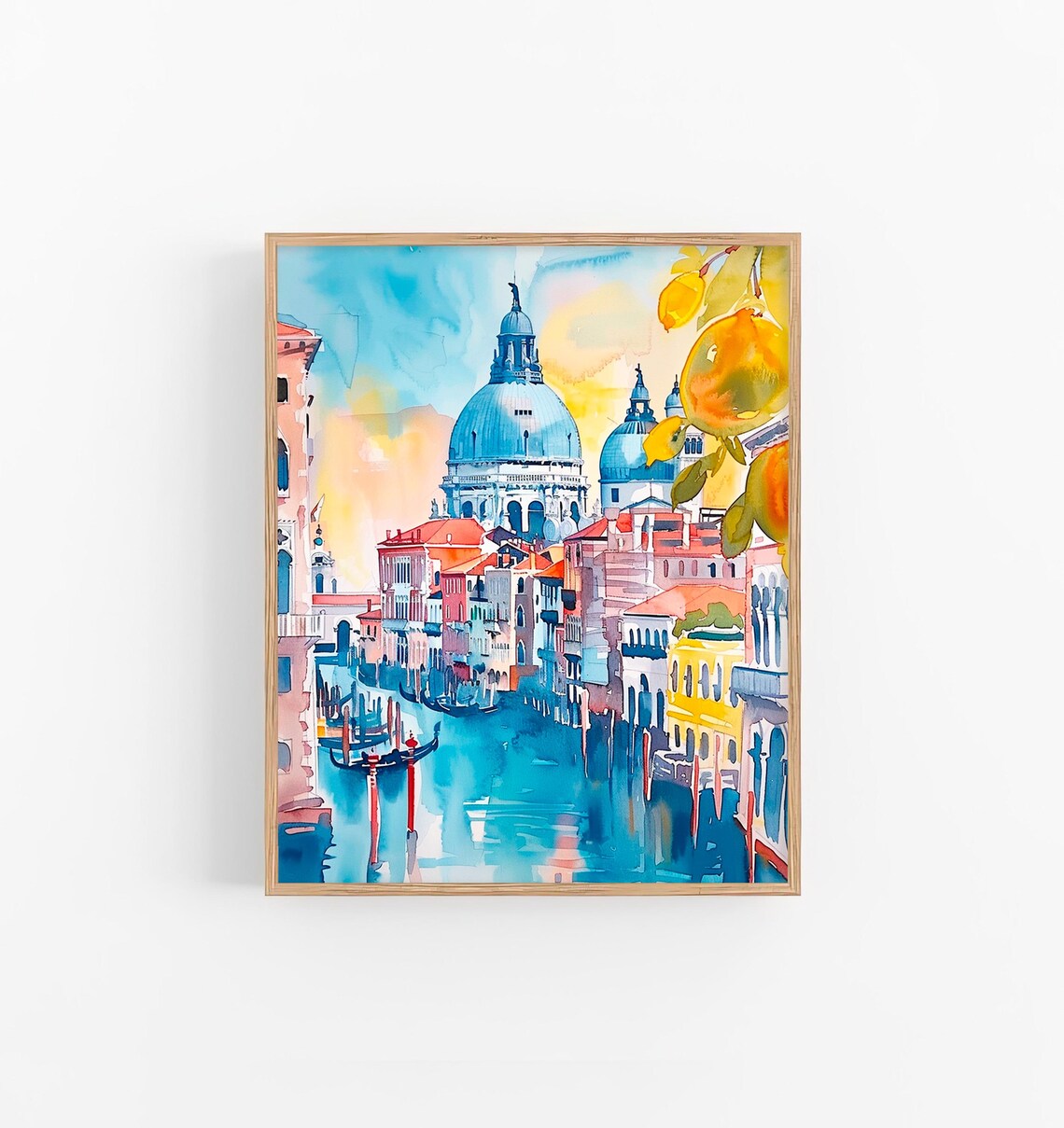 Venice Cityscape Watercolor Art Print, Italy