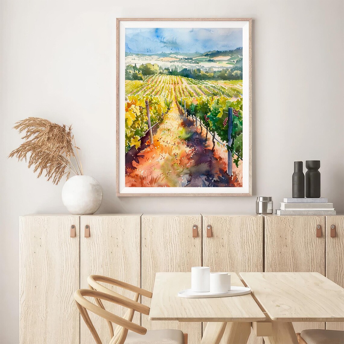 Napa Valley Watercolor Art California Vineyards Watercolor Painting Travel Art Poster Gifts By Feelingprints - Image 5