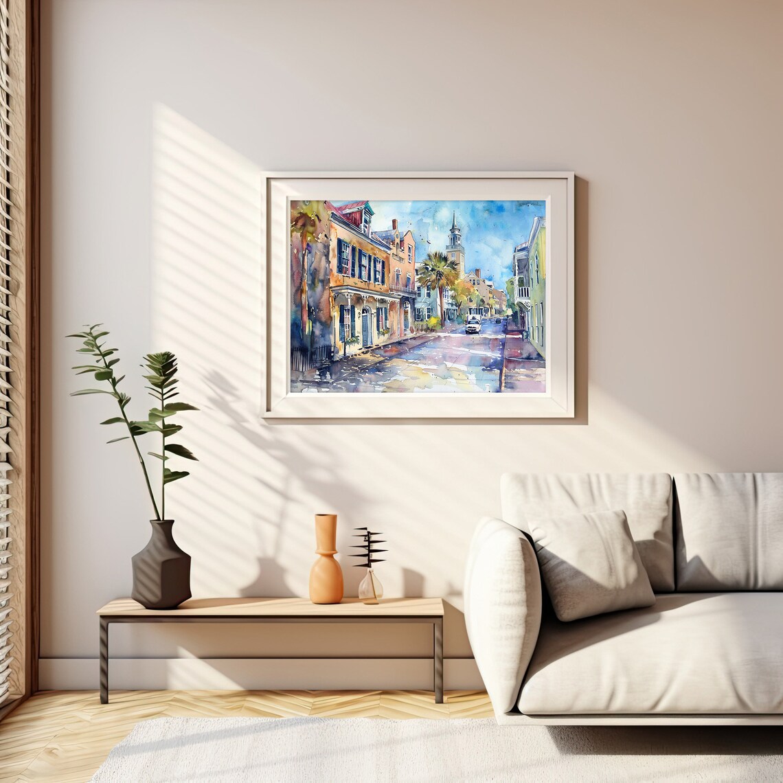 Charleston Watercolor Travel Poster, Rustic Decor - Image 2