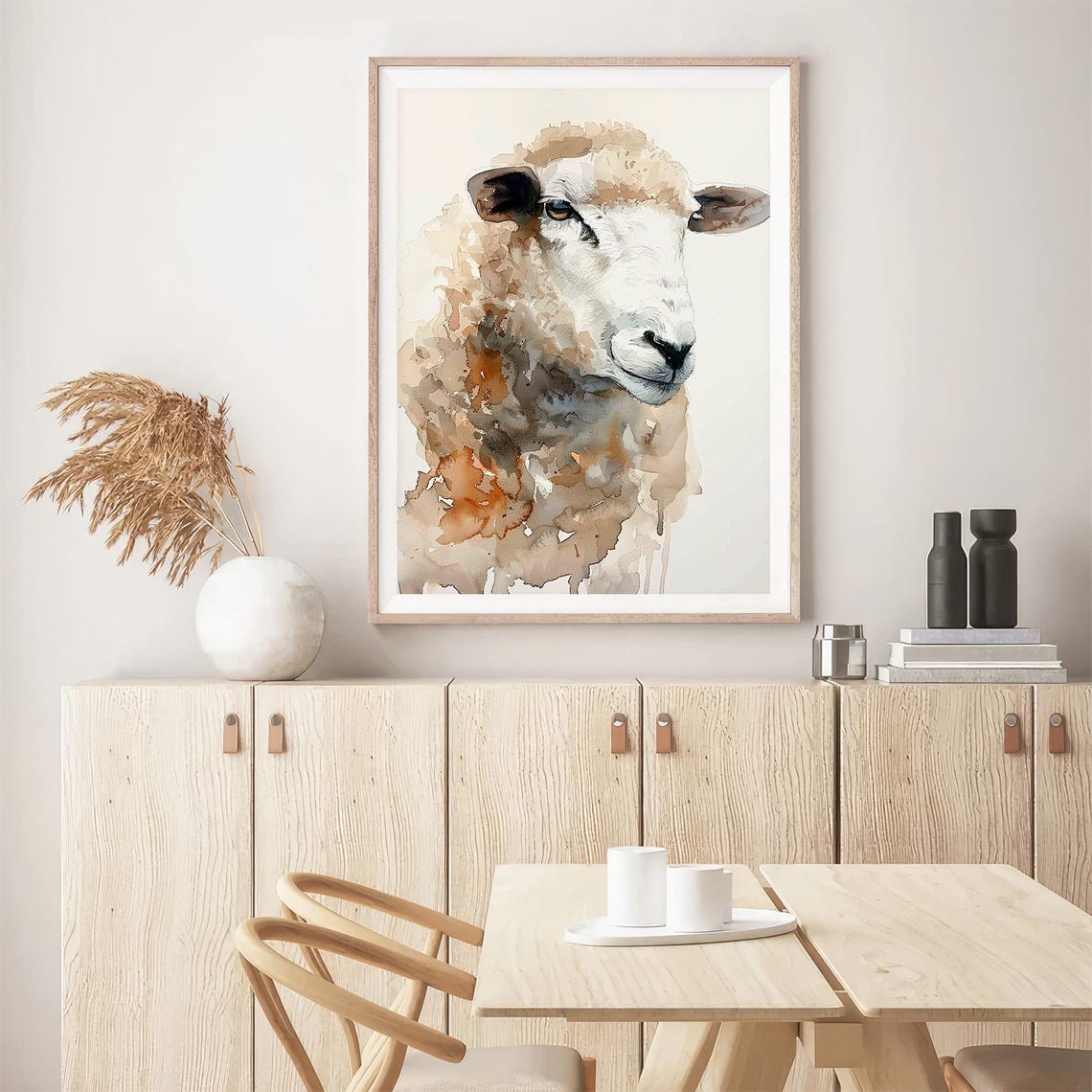 Sheep Watercolor Portrait Rustic Neutral Farm Animal Decor Poster - Image 5