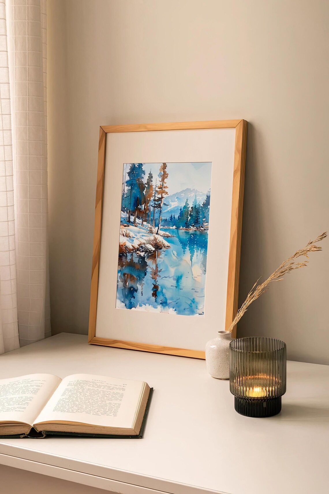 Tahoe Lake Watercolor Art Print, California Landscape - Image 2