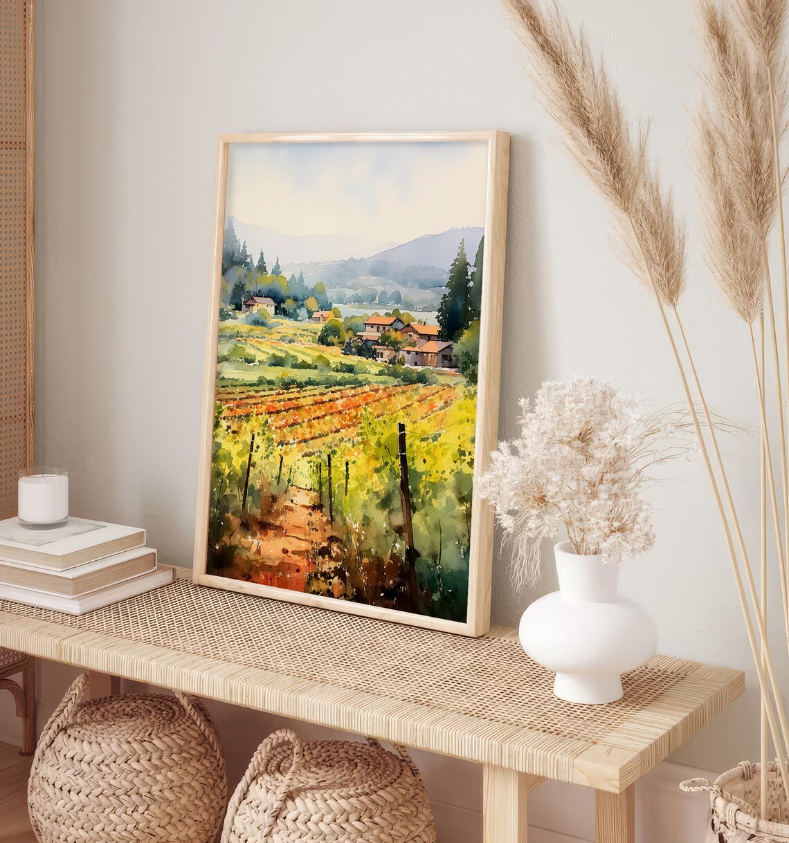 Napa Valley Vineyard Watercolor Art Print - Image 5