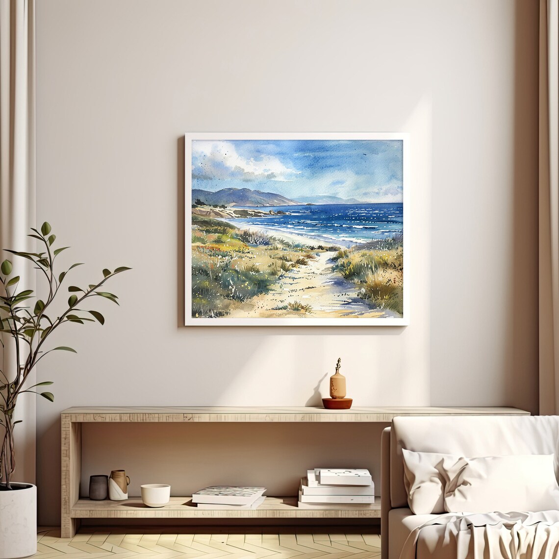 Big Sur Coastline Watercolor Art Print, California - Image 3