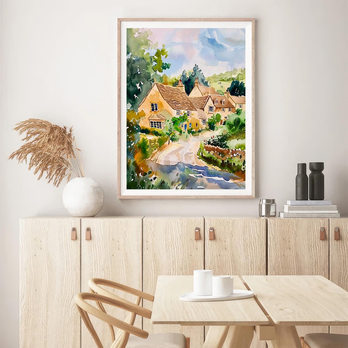 Cotswolds England Countryside Watercolor Art Print - Image 5