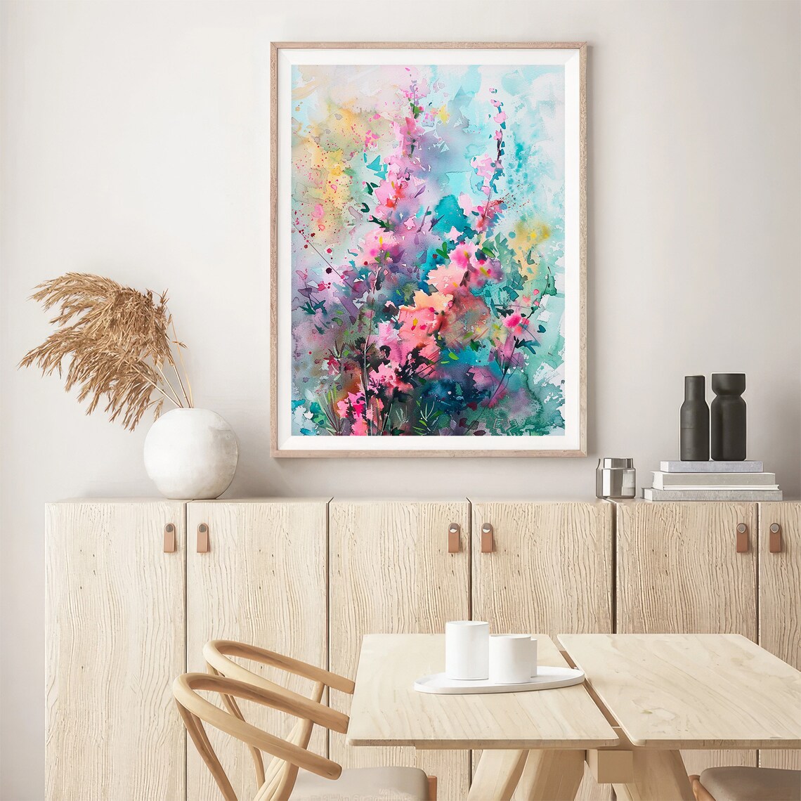 Stunning Pink Lupine Wildflowers Abstract Watercolor Floral Poster - Image 5