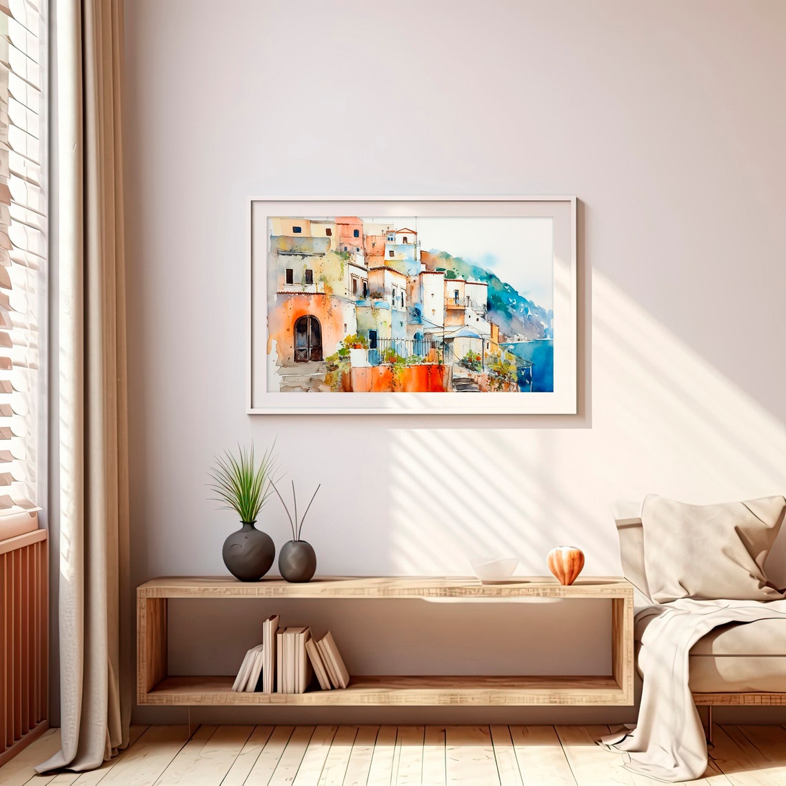 Positano House Watercolor Art Print Italy Print Painting Amalfi Coast Cityscape Wall Art Italy Travel Gifts By Feelingprints - Image 4