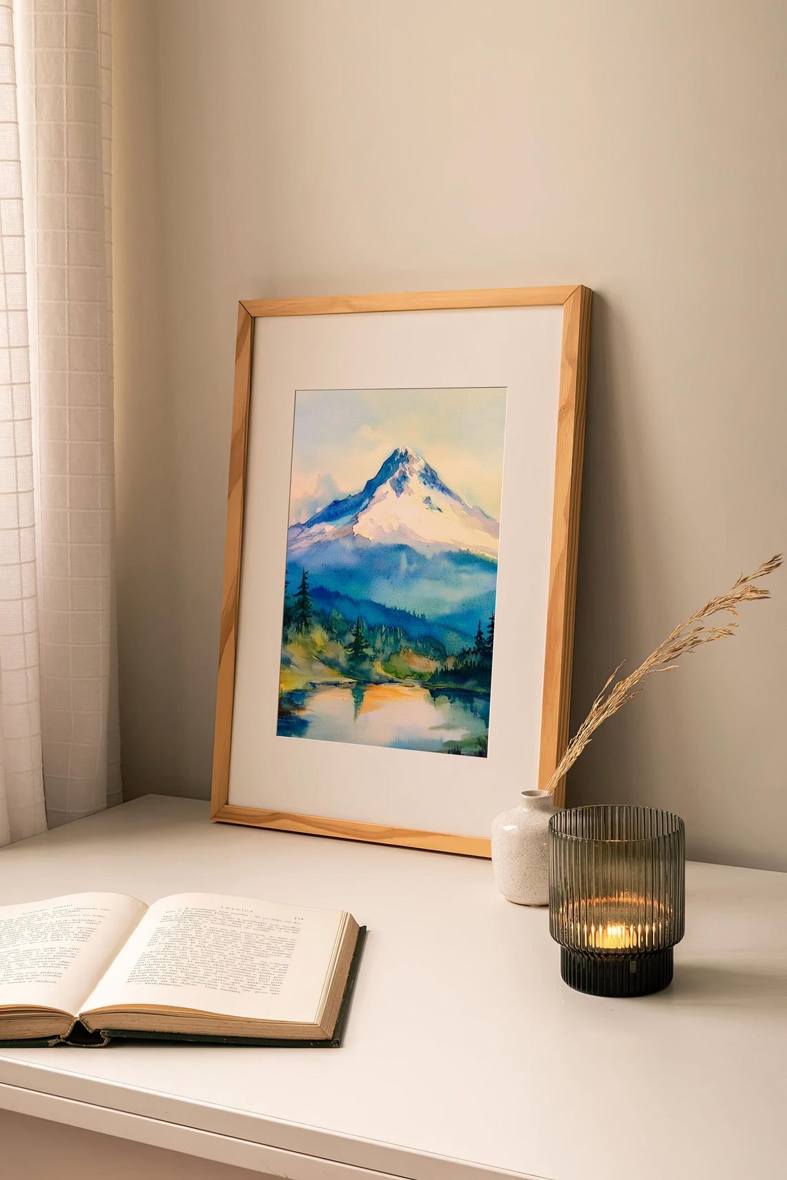 Mount Hood Watercolor Painting Oregon Landscape Watercolor Art Print Watercolor Mountain Wall Art Travel Gifts By Feelingprints - Image 2