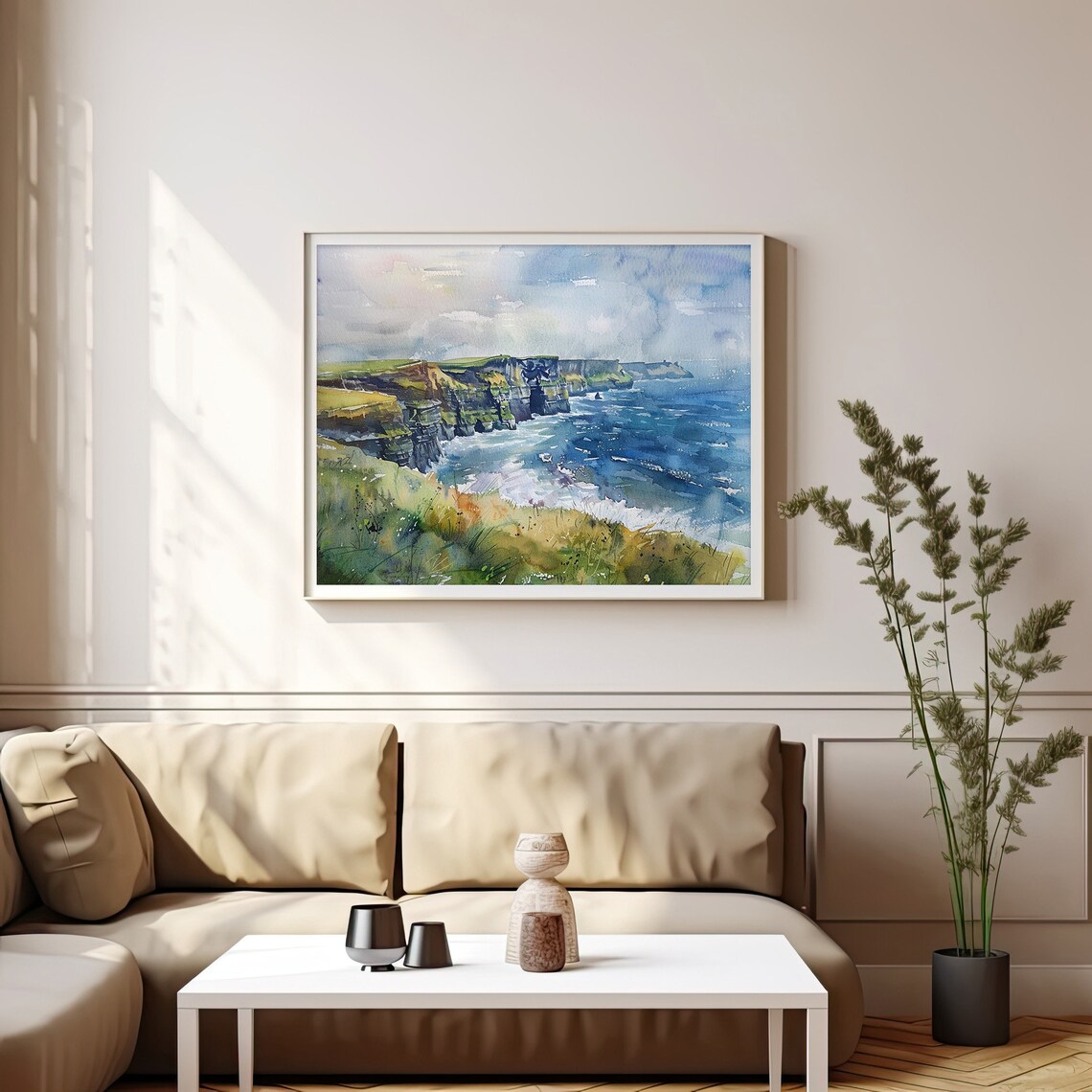 Cliffs Of Moher Watercolor Art Print, Ireland Coastline - Image 4