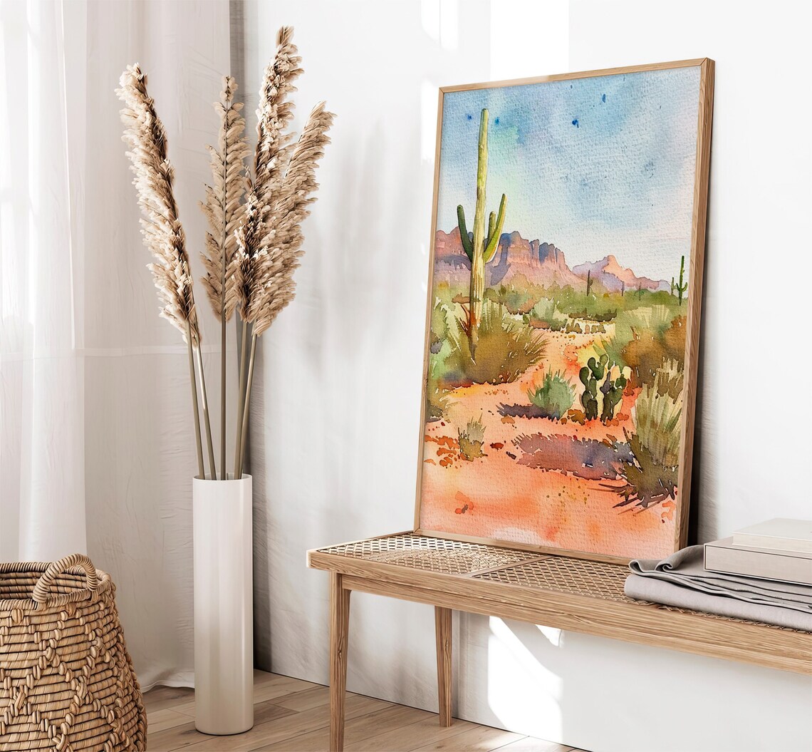 Sedona Arizona Watercolor Landscape Art Print - Image 2