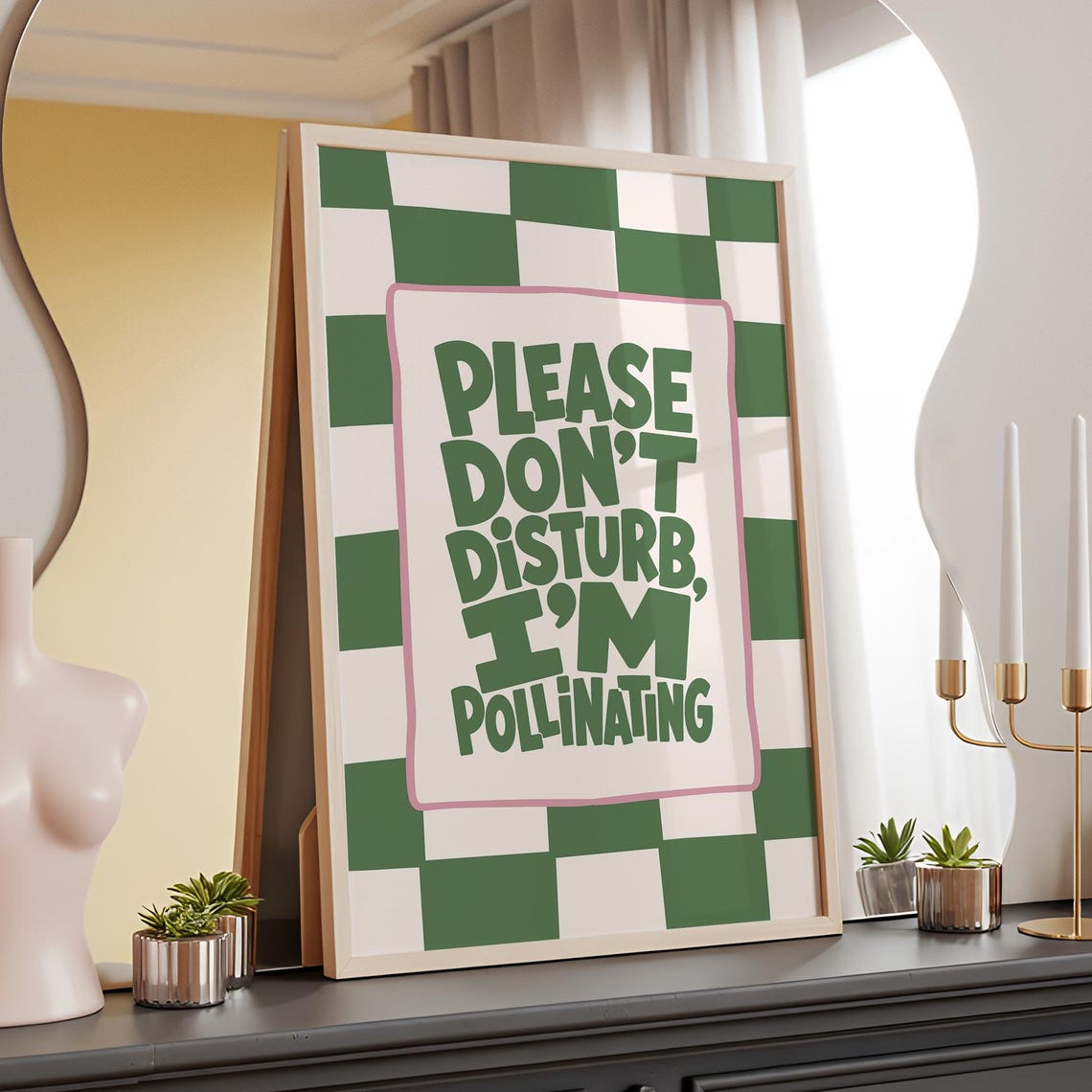 Please Dont Disturb Im Pollinating Print Gardening Poster Digital Download