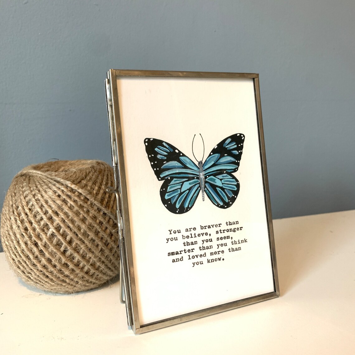 Monarch Butterfly Art Print, Braver Quote - Image 2