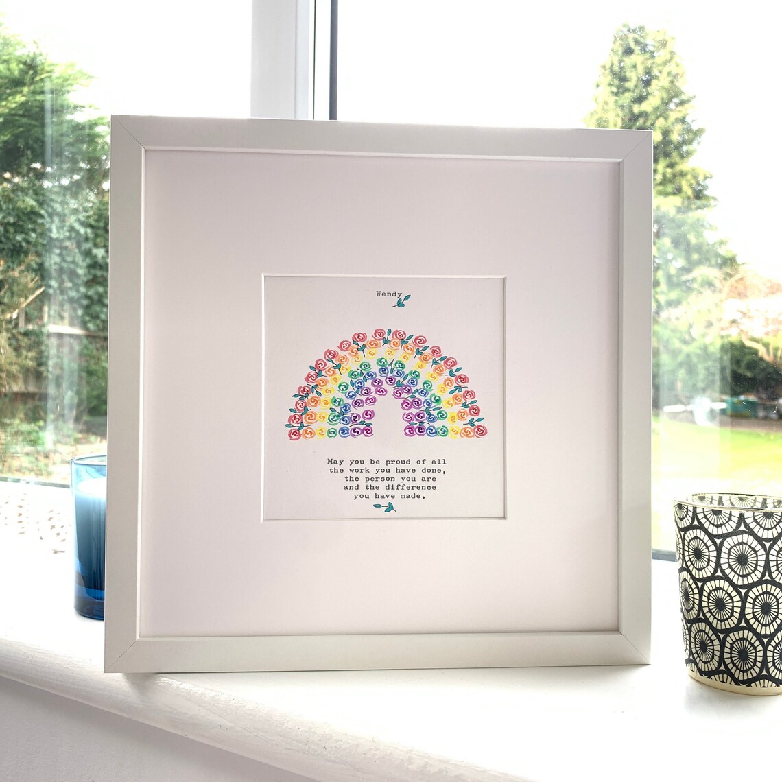 Personalised Retirement Rainbow Artwork, Vintage Poster