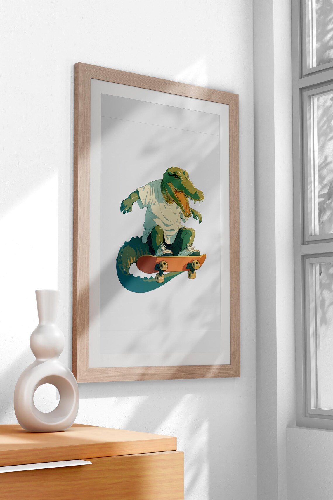 Alligator Skater Kids Room Decor Poster Print - Image 2