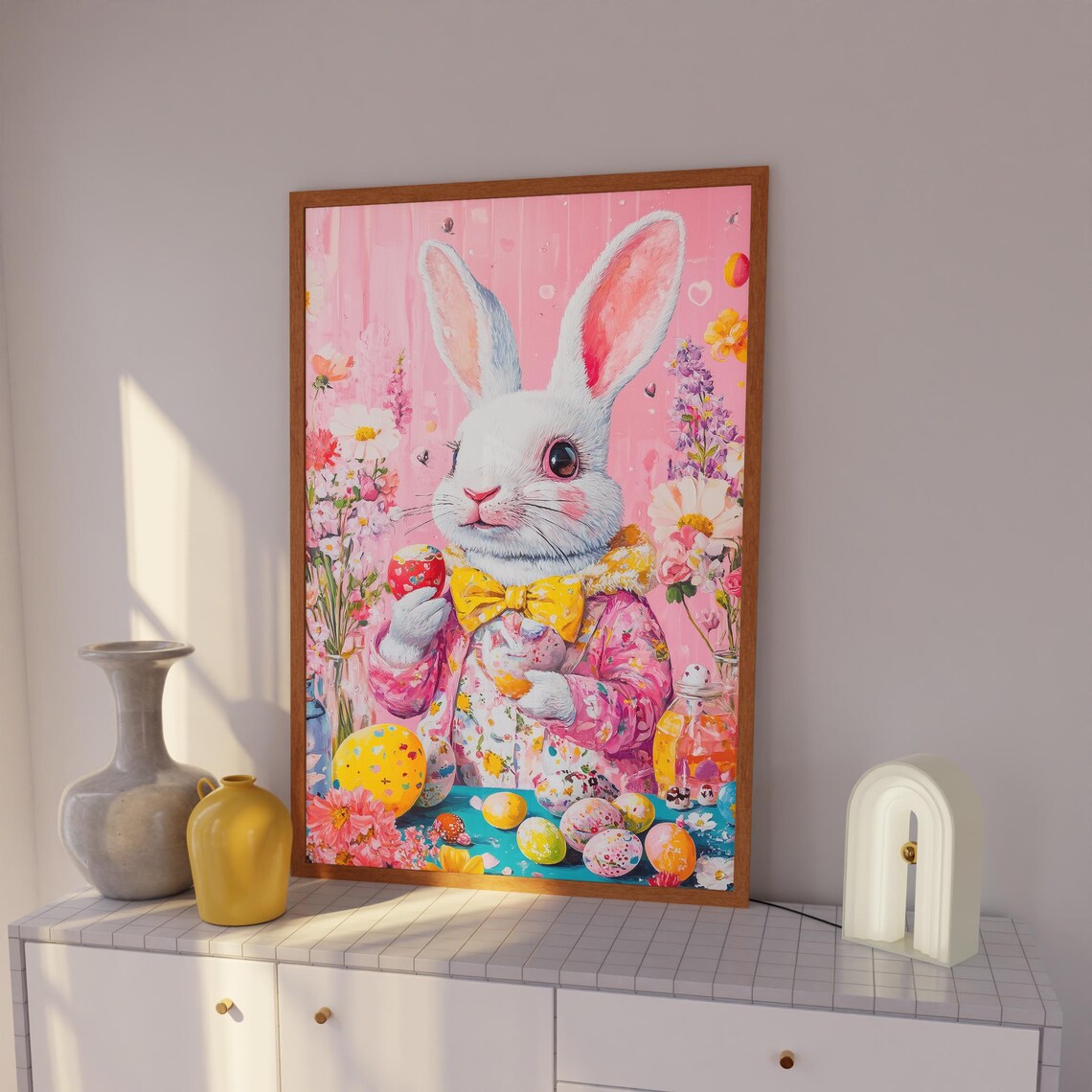 Bunny Rabbit Art Print, Cute Easter Nursery Decor