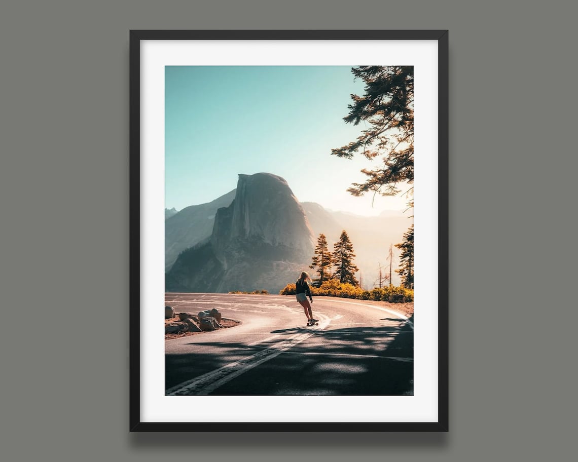 Yosemite Skater Print, California Travel Poster