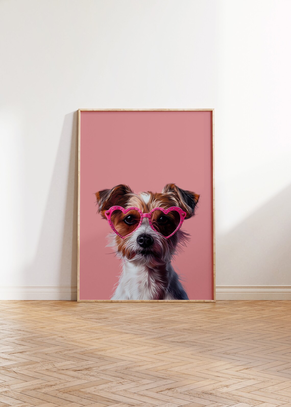 Pink Jack Russell Print Funky Poster Preppy Art Jack Russell Dog Cute Pink Decor Dog Print Kids Room Jack Russell Dog Print - Image 2
