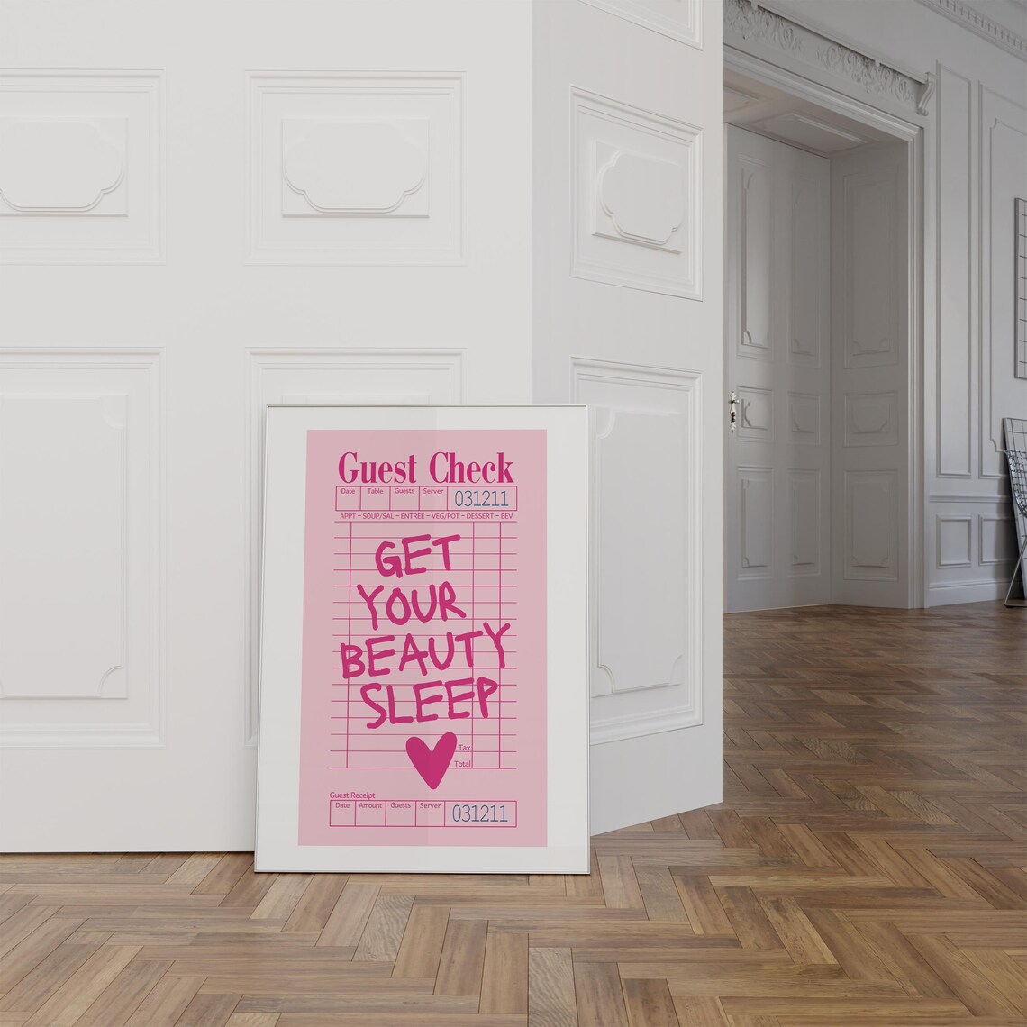 Trendy Pink Guest Check Beauty Sleep Print Funny Quote For College Dorm Pink Aesthetic Poster Preppy Poster For Apartment Bedroom Decor - Image 2